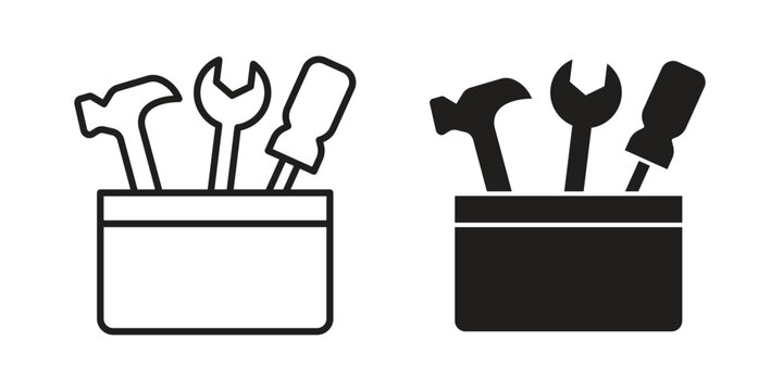 Toolbox icon flat simple icon. Liner version - stock vector.