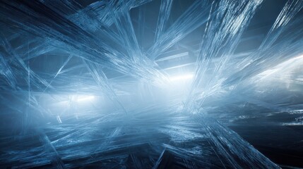 Intricate ice shard winter wonderland