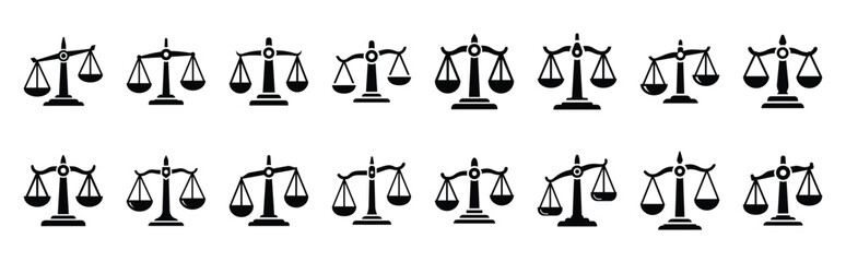 First Day of Black History Month justice scale balance silhouette icon set