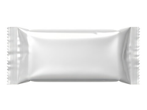 White snack bar wrapper isolated on transparent background