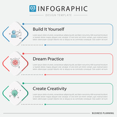 Business infographic template. 3 Step timeline journey. Process diagram, 3 options on white background, Infograph elements vector illustration.