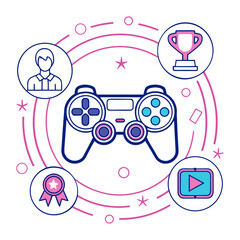 Digital Gaming Vector Illustration &ndash; Esports and Online Gaming Concept