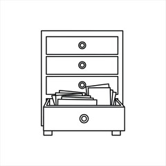 Simple illustration of a chest of drawers storage furniture icon