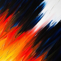 Abstract colorful brush strokes in orange red yellow blue and white hues