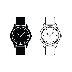 Illustrator Wristwatch Icon Time Management And Efficiency Symbol
