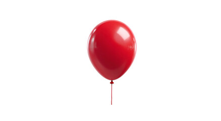 A vibrant, glossy red balloon floats against a stark black background