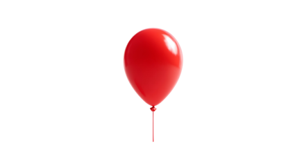 A vibrant, glossy red balloon floats against a stark black background (1)