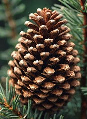 pine cones on a tree.