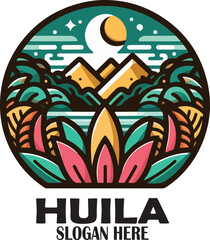 Huila logo icon vector white background .