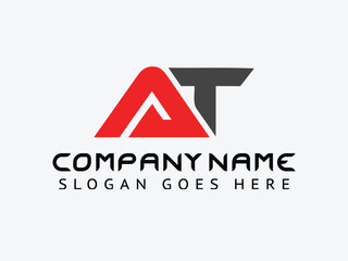 AT letter logo design and monogram logo Free Vector