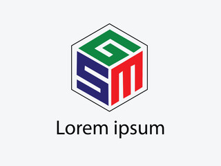 Letter mark logo template for GSM
