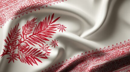 Bahrain National Day Banner Showing Cultural Patterns With Texture and Shadows, Large Space for Messaging Available