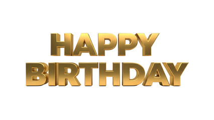 Happy birthday 3D text isolated on transparent background