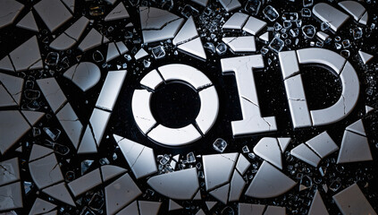 Broken Mirror Shards Spelling Out Void