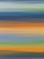 Obraz premium Abstract Sunset Horizon with Horizontal Stripes.