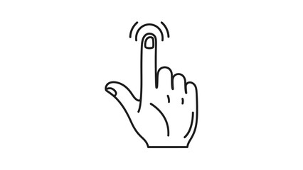 Obraz premium Human finger tapping or pressing for touch screen interaction, isolated white background.