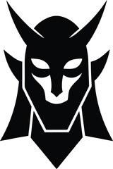 Obraz premium Shaman mask silhouette vector art illustration and minimal black and white design