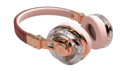 Luxurious headphones 3d rendered premium over ear audio equipment realistic studio quality sound isolated on white background