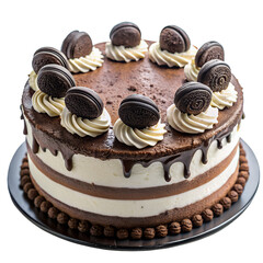 chocolate cake on white background