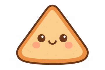 Cute cartoon smiling toast bread sandwich triangle