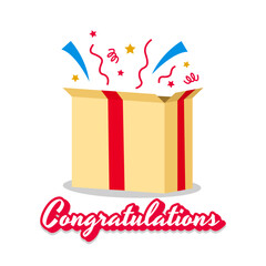Gift surprise congratulation icon graphic design vector