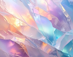Pastel iridescent ice texture. Holographic colors light