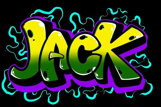 Graffiti Bubble, my graffiti illustration of Bubble Jack with a bright color combination, not ai generate