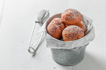 Fresh and sweet mini doughnuts ready to eat.