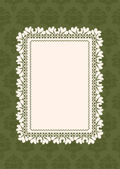 Ornate Lace Frame on vintage pattern