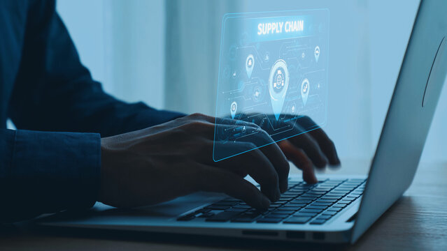 Supply chain processes with data-driven logistics, transportation, and distribution. enhances operations. Supply chain improves efficiency. Supply chain integrates logistics and delivery. Elide - Powered by Adobe
