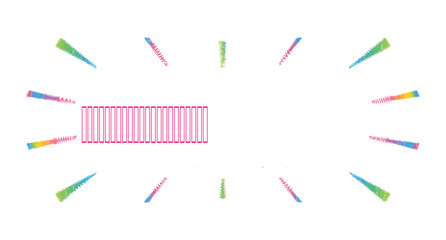 Happy Valentine's Day Greeting With Colorful Rays And Festive Pink Text.