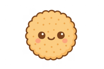 Cute cartoon cracker smiling with pink cheeks