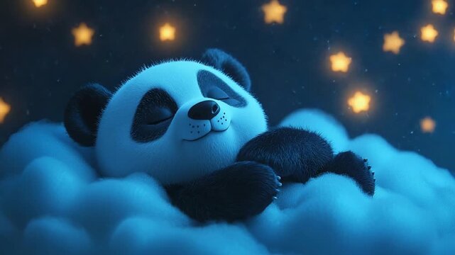 lullaby for babies panda sleeping on clouds video