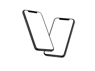 Two smartphones icon isolated on transparent background