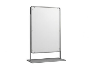 Modern whiteboard on stand isolated on transparent background