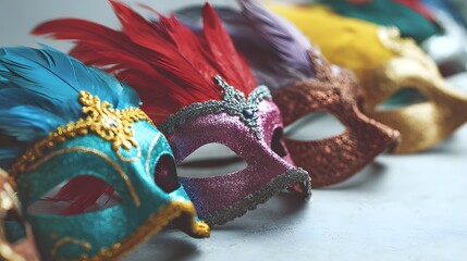 Colorful Carnival Masks Representing Brazilian Festive Tradition