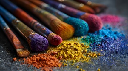 Carnival Makeup And Pigments For Festival Beauty Preparation