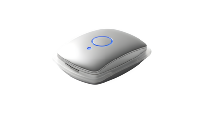 Modern White Electronic Gadget with Blue LED Light Isolated on Transparent Background