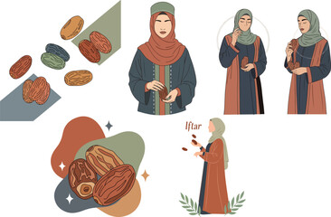 Hand Drawn Flat Vector fashion Crescent Moon Illustration