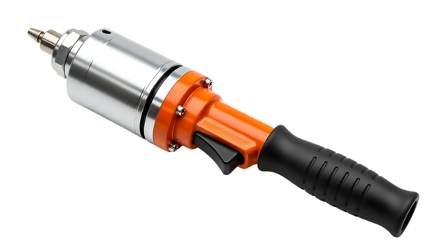 Orange and silver power tool with black handle - Powered by Adobe