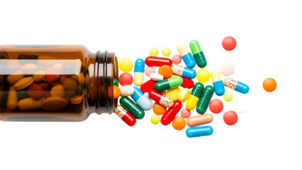 Spilled pills from a bottle