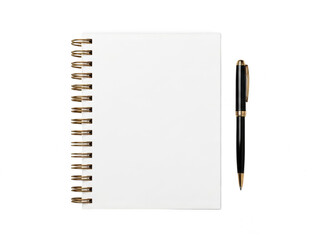 Spiral notebook and pen isolated on transparent background