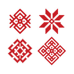 Ukrainian national patterns, vector set