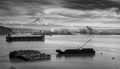 Shipping Port And Mountain 2