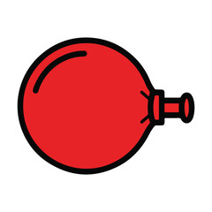 Red rubber enema bulb syringe icon medical illustration vector