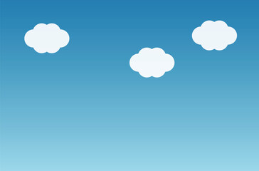 青空と雲のシンプルな背景イラスト