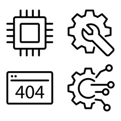  Software Icon Set Vector Line Art Design Template