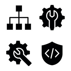 Software Icon Set Vector Design Glyph Template