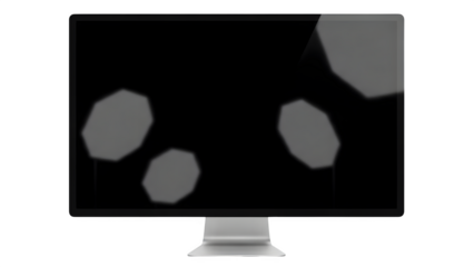 Modern Flat Screen Monitor Displaying Abstract Geometric Shapes isolated on transparent background