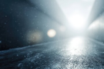 Soft Blue Mist with Reflective Water Surface